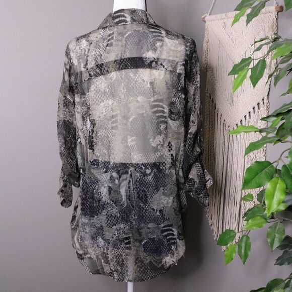 BB Dakota | Button Up Sheer Tunic Top Small - Picture 4 of 7